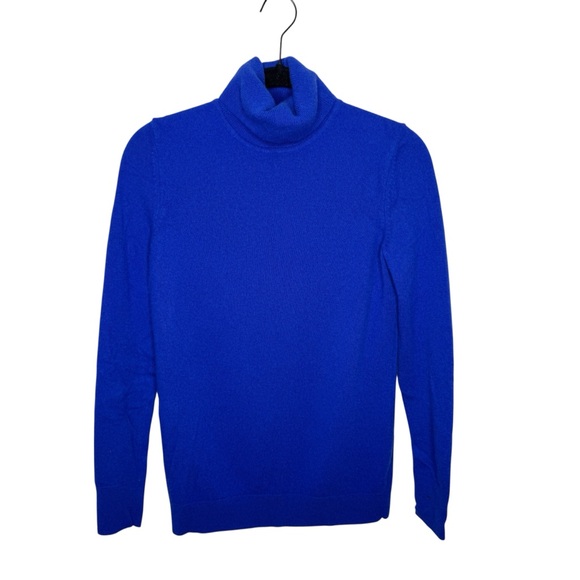 TALBOTS / royal cobalt blue 100% cashmere turtleneck sweater / S - Picture 1 of 7
